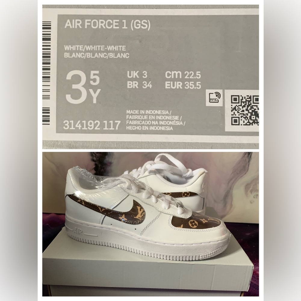 Custom LV Toddler Nike Air Force 1